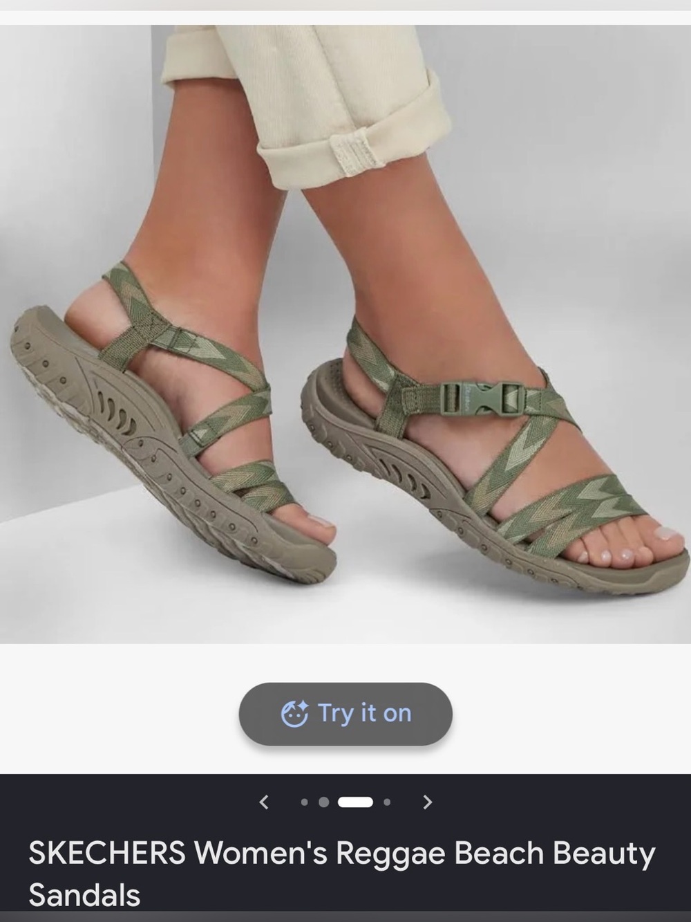 BNWT Skechers Sew Me Reggae Beach Sandals - Camo - Size 6.5